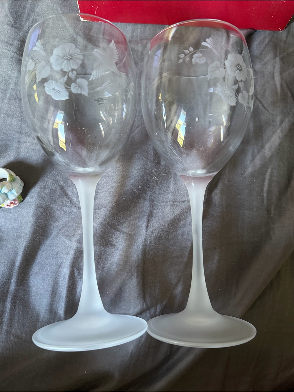 Got an Avon Lady?  Goblets, original box and lovebird candle rings